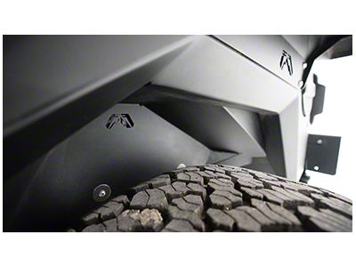 Fab Fours Modular Rear Fender System Inner Fenders; Matte Black (18-25 Jeep Wrangler JL)