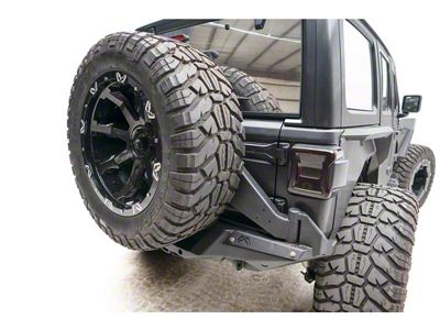 Fab Fours Off-The-Door Tire Carrier; Bare Steel (18-25 Jeep Wrangler JL)