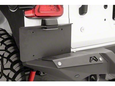 Fab Fours Premium Rear Bumper License Plate Bracket; Bare Steel (18-25 Jeep Wrangler JL)