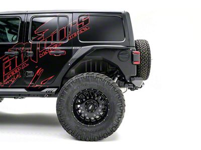 Fab Fours Rear Fenders; Matte Black (18-25 Jeep Wrangler JL 4-Door)