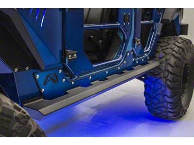 Fab Fours Rock Sliders; Bare Steel (07-18 Jeep Wrangler JK 4-Door)