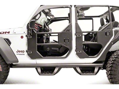 Fab Fours Side Step Bars; Black (18-25 Jeep Wrangler JL 4-Door)