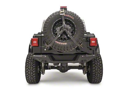 Fab Fours Slant Back Spare Tire Carrier; Bare Steel (18-25 Jeep Wrangler JL)