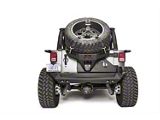 Fab Fours Slant Back Spare Tire Carrier; Matte Black (07-18 Jeep Wrangler JK)