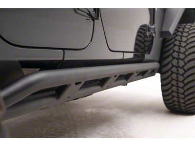 Fab Fours Tube Rock Sliders; Bare Steel (18-25 Jeep Wrangler JL 4-Door)
