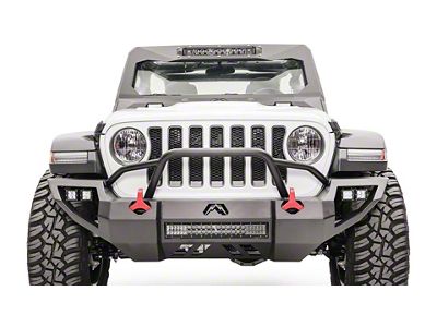 Fab Fours Vengeance Front Bumper; Matte Black (18-25 Jeep Wrangler JL)
