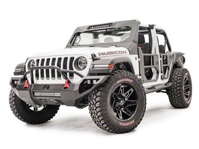 Fab Fours Vengeance Front Bumper with Pre-Runner Guard; Matte Black (18-25 Jeep Wrangler JL)