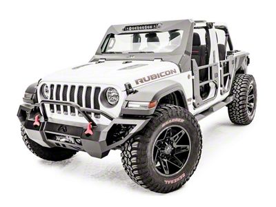 Fab Fours ViCowl Windshield Protector 20-Inch Rigid Light Bar Insert; Bare Steel (18-25 Jeep Wrangler JL, Excluding 4xe)