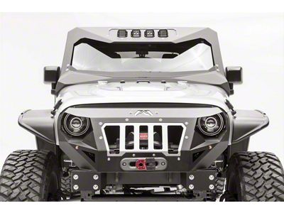 Fab Fours ViCowl Windshield Protector Light Insert; Matte Black (07-18 Jeep Wrangler JK)