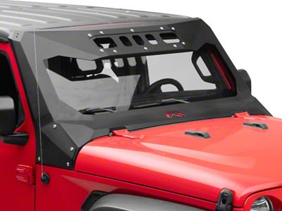 Fab Fours ViCowl Windshield Protector; Matte Black (18-25 Jeep Wrangler JL, Excluding 4xe)