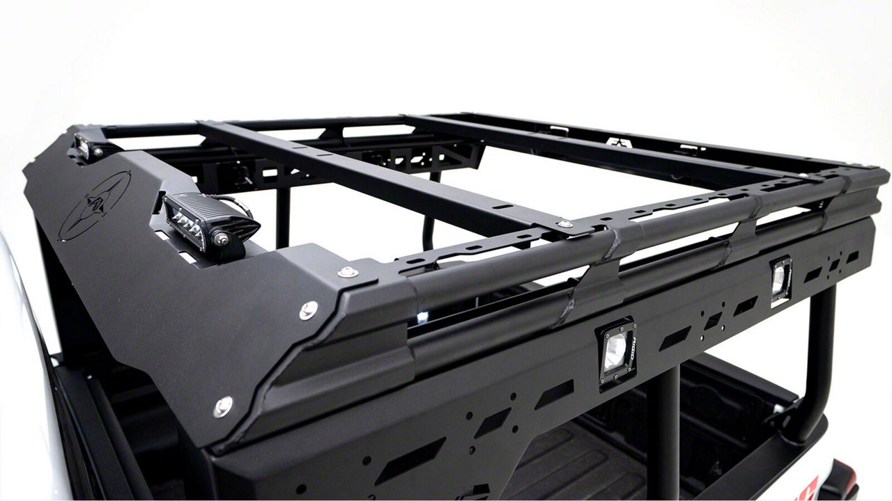 Fab Fours Overland Bed Rack Cross Member; Matte Black (16-23 Tacoma)