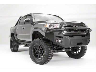 Fab Fours Premium Winch Front Bumper with Pre-Runner Guard; Bare Steel (16-23 Tacoma)
