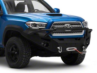 Fab Fours Premium Winch Front Bumper with Pre-Runner Guard; Matte Black (16-23 Tacoma)