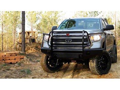 Fab Fours Black Steel Front Bumper with Full Guard; Gloss Black (14-21 Tundra)