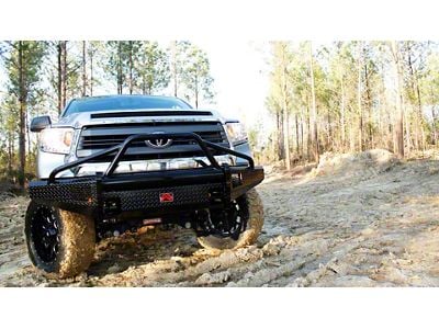 Fab Fours Black Steel Front Bumper with Pre-Runner Guard; Gloss Black (14-21 Tundra)