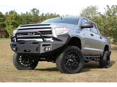 Fab Fours Premium Winch Front Bumper with Pre-Runner Guard; Bare Steel (14-21 Tundra)