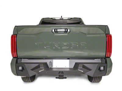 Fab Fours Vengeance Rear Bumper; Pre-Drilled for Backup Sensors; Bare Steel (22-25 Tundra)