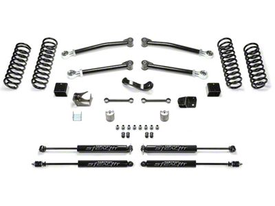 Fabtech 3-Inch Trail Suspension Lift Kit with Shocks (07-18 Jeep Wrangler JK 2-Door)