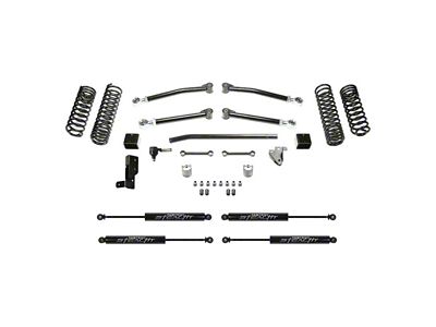 Fabtech 5-Inch Trail Suspension Lift Kit with Stealth Shocks (18-25 Jeep Wrangler JL 4-Door, Excluding 4xe & Rubicon 392)