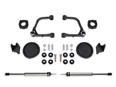Fabtech 3-Inch Uniball Upper Control Arm Lift Kit with Front Shock Spacers, Rear Coil Spring Spacers and Dirt Logic 2.25 Shocks (22-25 Tundra CrewMax w/ Factory Rear Coil Springs & w/o AVS System, Excluding Hybrid)