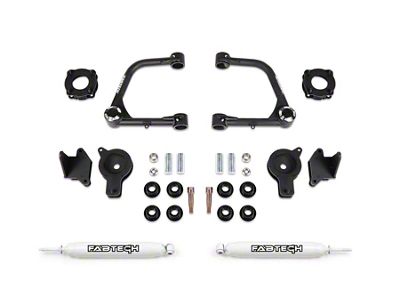 Fabtech 3-Inch Uniball Upper Control Arm Lift Kit with Rear Air Bag Spacers and Performance Shocks (22-25 Tundra CrewMax, Excluding Hybrid)