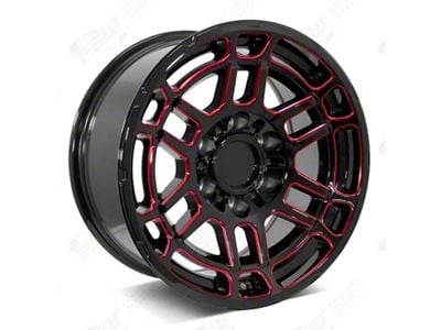 Factory Style Wheels 2022 Flow Forged Tac Pro Style Black Red Milled 6-Lug Wheel; 22x9; 0mm Offset (22-25 Tundra)