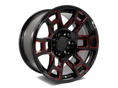 2021 Flow Forged 4TR Pro Style Gloss Black Red Milled 6-Lug Wheel; 20x9; -12mm Offset (10-24 4Runner)