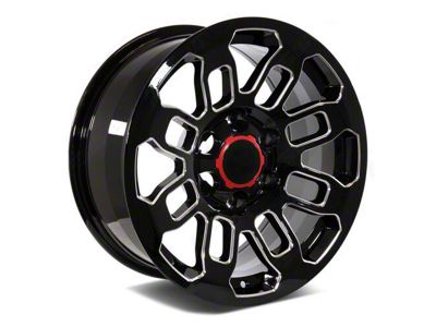 Pro Style Gloss Black Milled 6-Lug Wheel; 17x8; 0mm Offset (10-24 4Runner)