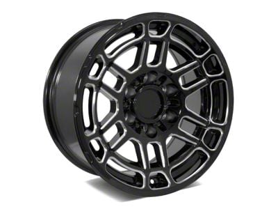 2022 Tac Pro Style Gloss Black Milled 6-Lug Wheel; 17x8.5; 0mm Offset (25-26 4Runner)