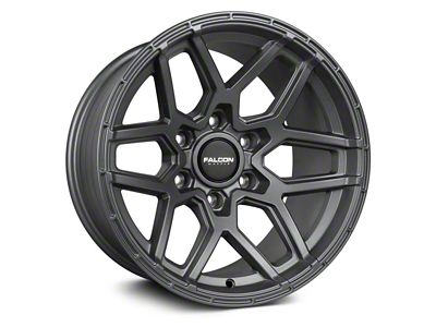 Falcon Wheels T9 Atlas Series Full Matte Gunmetal 6-Lug Wheel; 17x9; -38mm Offset (24-25 Tacoma)