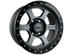 Falcon Wheels T1 Series Matte Gunmetal with Matte Black Ring 6-Lug Wheel; 17x9; -12mm Offset (10-24 4Runner)