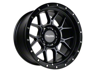 Falcon Wheels TX Titan Series Full Matte Black 6-Lug Wheel; 17x9; -12mm Offset (21-25 Bronco, Excluding Raptor)