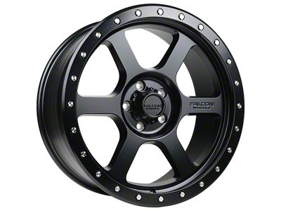 Falcon Wheels T1 Series Full Matte Black Wheel; 17x9; -12mm Offset (07-18 Jeep Wrangler JK)