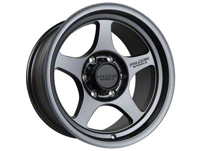 Falcon Wheels T2 Series Full Matte Gunmetal 6-Lug Wheel; 17x9; -12mm Offset (16-23 Tacoma)