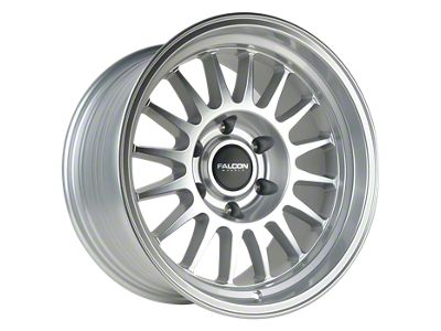 Falcon Wheels TX2 Stratos Series Full Silver with Machined Face and Lip 6-Lug Wheel; 17x9; -12mm Offset (25-26 4Runner)