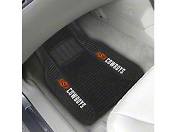 Molded Front Floor Mats with Oklahoma State University Logo (Universal; Some Adaptation May Be Required)