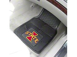 Vinyl Front Floor Mats with Iowa State University Logo; Black (Universal; Some Adaptation May Be Required)