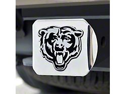 Hitch Cover with Chicago Bears Logo; Chrome (Universal; Some Adaptation May Be Required)