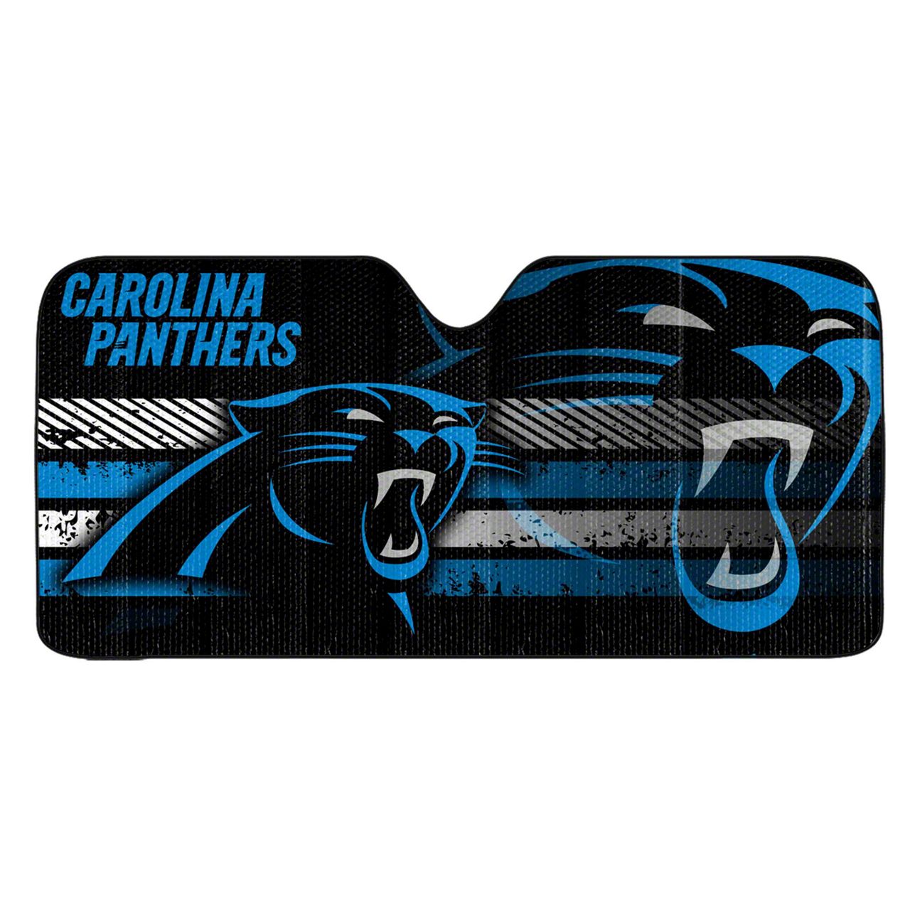Jeep Gladiator Windshield Sun Shade with Carolina Panthers Logo; Black