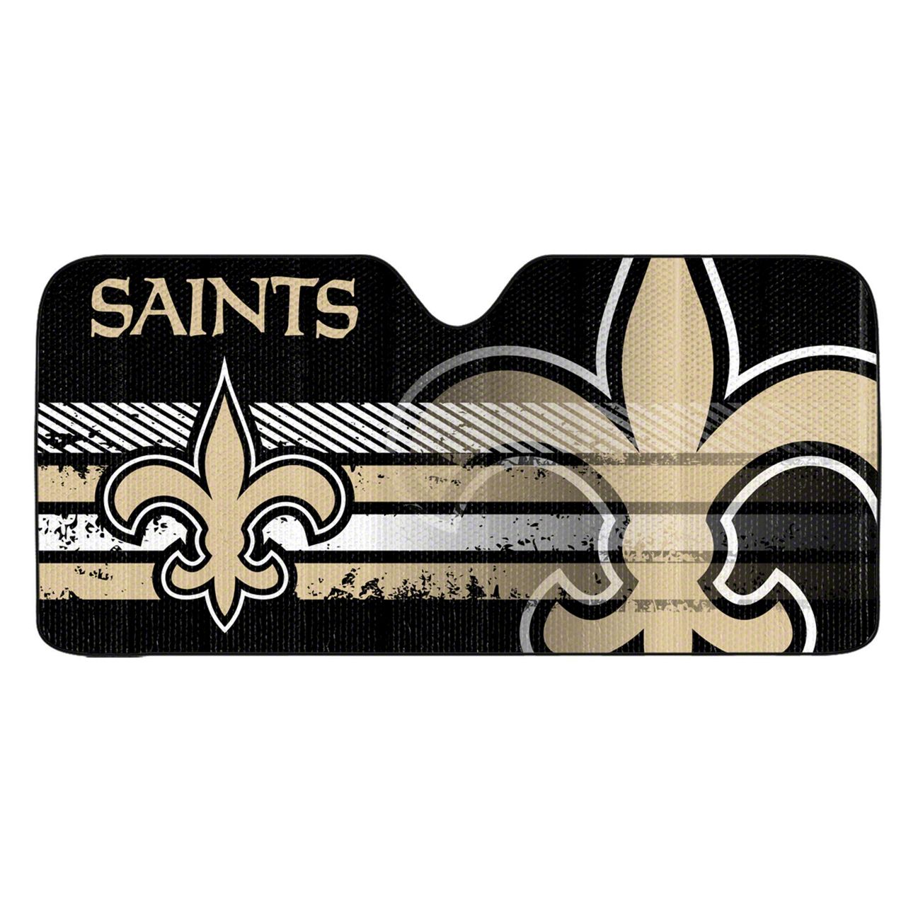 Jeep Gladiator Windshield Sun Shade with New Orleans Saints Logo; Black