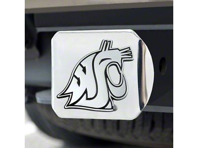 Hitch Cover with Washington State University Logo; Chrome (Universal; Some Adaptation May Be Required)