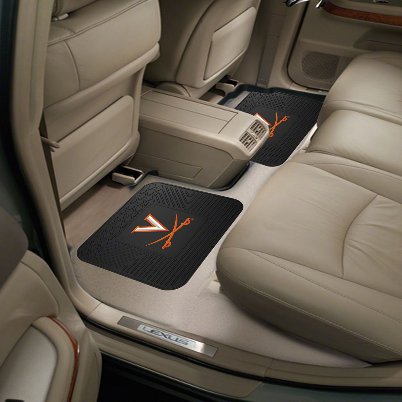Jeep Wrangler Molded Rear Floor Mats with University of Virginia Logo