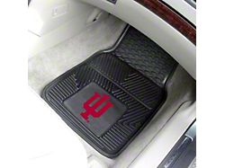 Vinyl Front Floor Mats with Indiana University Logo; Black (Universal; Some Adaptation May Be Required)