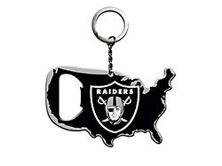 Keychain Bottle Opener with Las Vegas Raiders Logo; Black