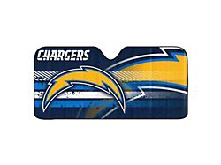 Windshield Sun Shade with Los Angeles Chargers Logo; Navy (Universal; Some Adaptation May Be Required)