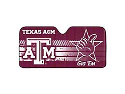 Windshield Sun Shade with Texas A&M University Logo; Maroon (Universal; Some Adaptation May Be Required)