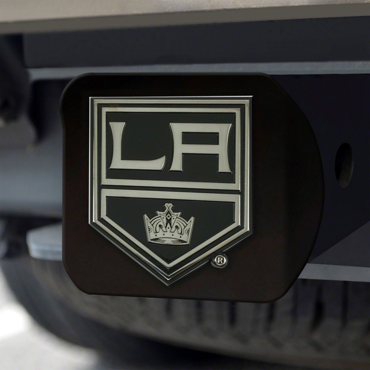 Tundra Hitch Cover with Los Angeles Kings Logo; Black (Universal; Some