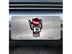 License Plate with NC State University Logo; Stainless Steel (Universal; Some Adaptation May Be Required)