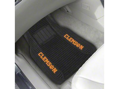 Molded Front Floor Mats with Clemson University Logo (Universal; Some Adaptation May Be Required)