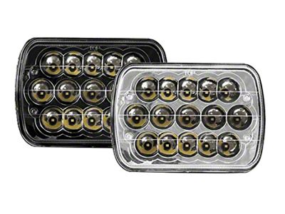 FCKLightBars Terminator X1 LED Projector Headlights; Black Housing; Clear Lens (87-95 Jeep Wrangler YJ)